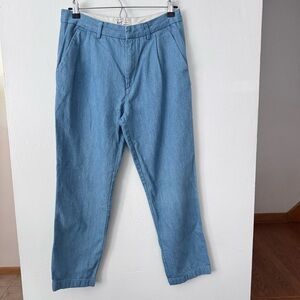 Zara blue cotton blend pleated dress pant Size 38 or 6 us